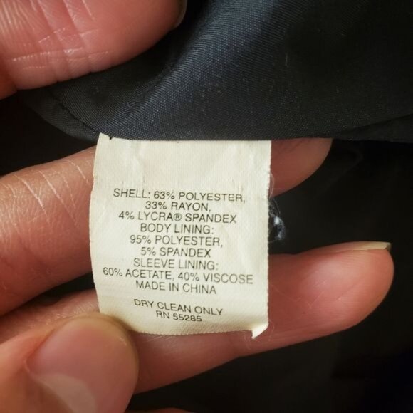 Express Design Studio womens Black Blazer Sz 6 small embroidered 2 buttons fair - Picture 7 of 15